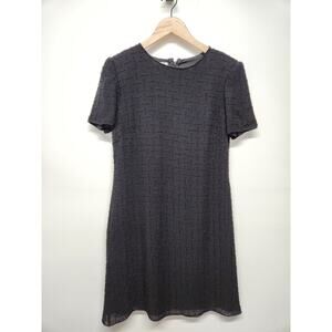 Vintage Talbots Women's Cocktail/Formal Silk Beaded Little Black Dress, Size 6